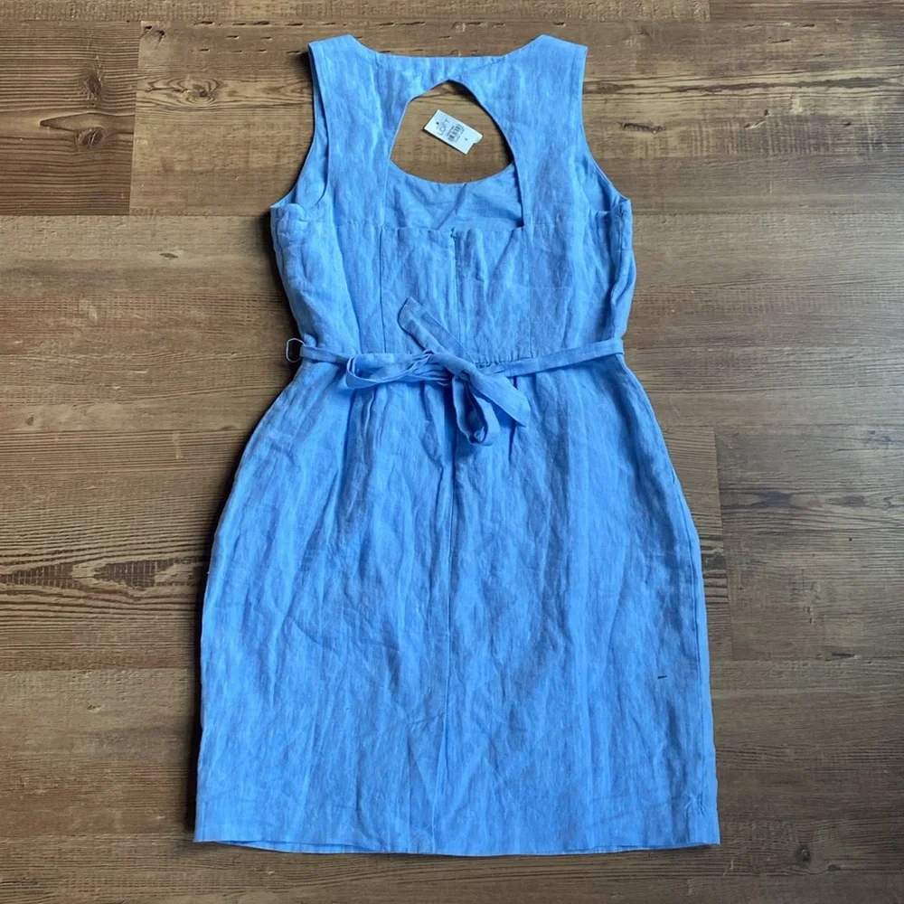 NWT LOFT Blue Linen Sleeveless Dress